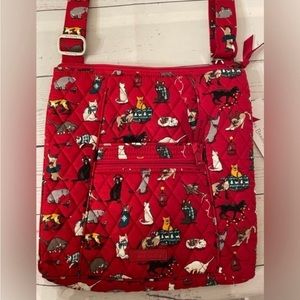 Vera Bradley holiday cats crossbody NEW